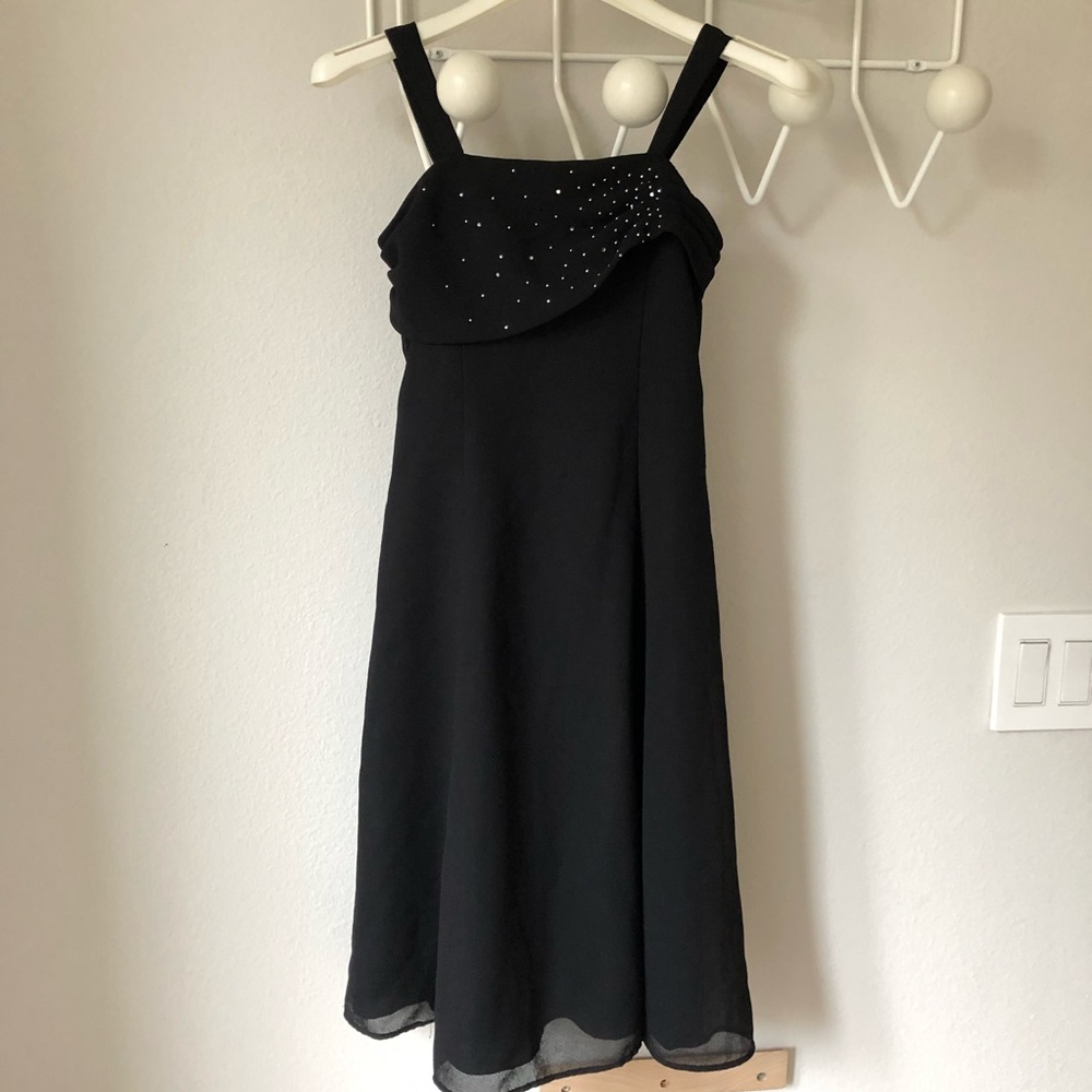 Good Girl Elegant Black Dress with Beaded Detail Sz 8